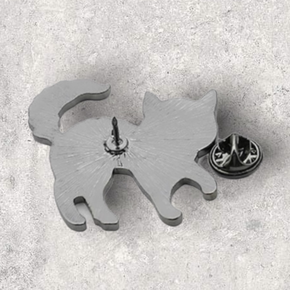 NEW Cat Skeleton Halloween Large Enamel Pin Brooch - Picture 2 of 2